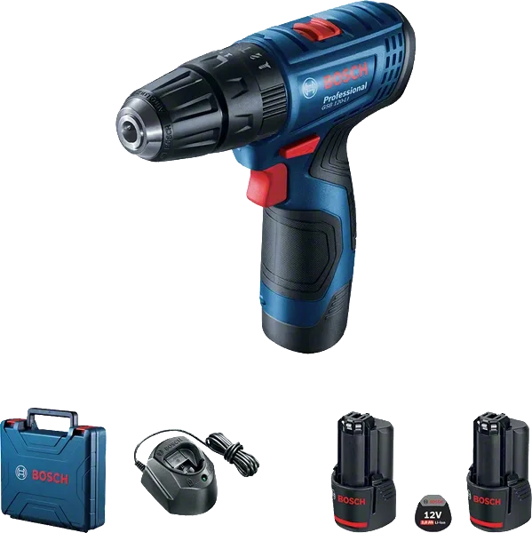Аккум.ударная дрель-шуруповёрт GSB 120-LI (12В, Li-Ion, 2х2,0Ач, 14/30Нм, патр.б/з 10мм, кейс) BOSCH