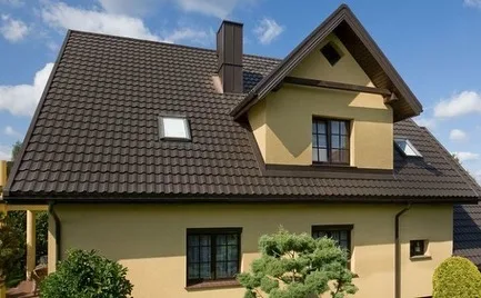 Металлочерепица Диамант 100% RAL 8019 (темно коричневый)