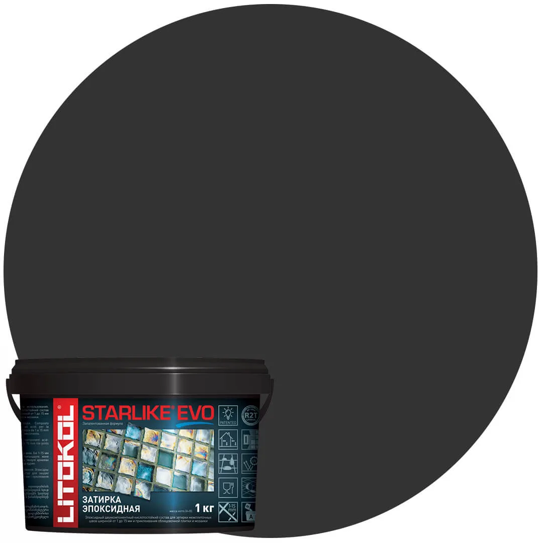 STARLIKE EVO Nero Grafite S 140 1 кг. Эпоксидная затирка для шва 1-15 мм.