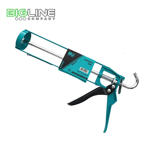 Пистолет для герметиков скелетный 350*180 гладкий шток Shili Tools (син.)