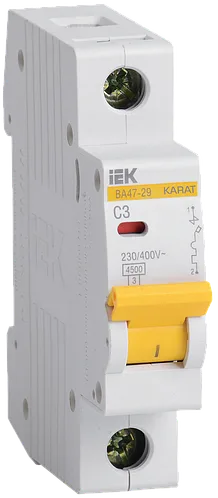 KARAT Автоматический выключатель ВА47-29 1P C 3А 4,5кА IEK