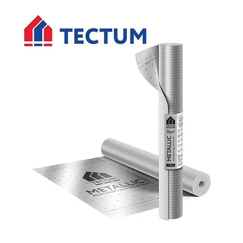 Пленка армированная пароизоляционная с отражающим эффектом TECTUM METALLIC, 75 м2