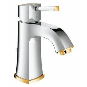 23303IG0 Смеситель для раковины GROHE Grandera с донным клапаном, хром/золото