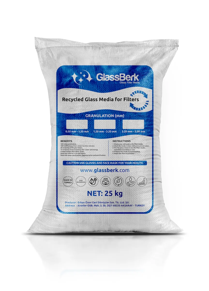 Стеклянный наполнитель для песочного фильтра GlassBerk 0,5-1,2 (25кг)