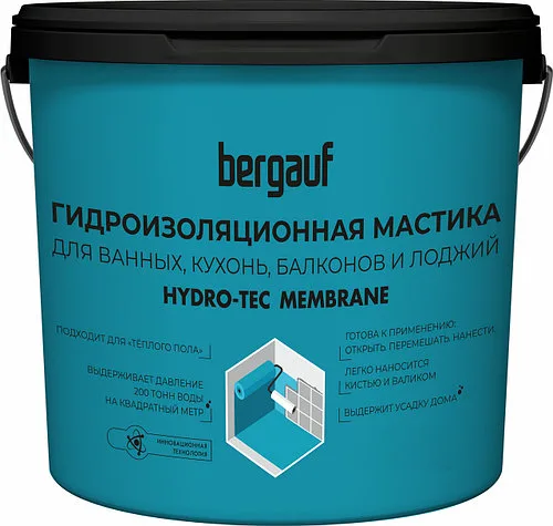 Гидроизоляционная мастика под плиточные облицовки Bergauf "Hydro-Tec Membrane", 4 кг