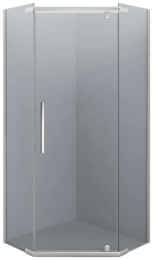 Душевое ограждение ER10109V-C4 900*900*2000 (пятиугольное) (без поддона) тонированное стекло