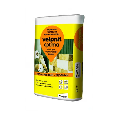 Vetonit Optima клей для керамической плитки Weber, 25кг.
