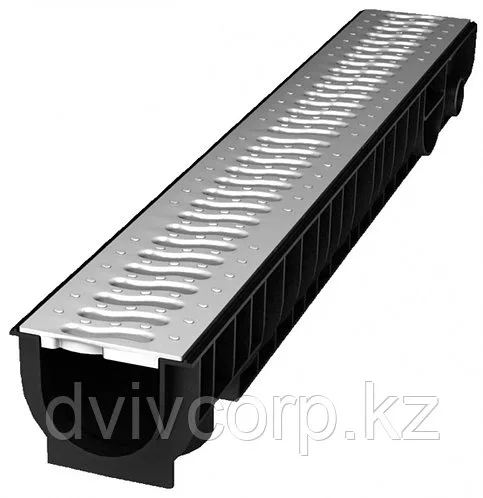 Лоток Ecoteck STANDART 100.125 h129 с решеткой пластиковой, кл.А15