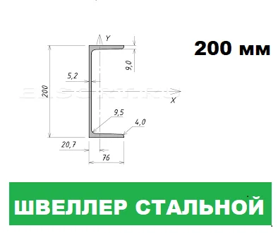 Швеллер стальной 20