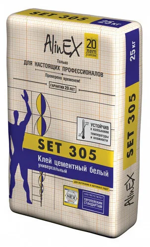 СЭТ 305 25кг белый (кафельный клей)