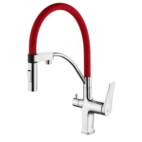 Смеситель для кухни с подключением к фильтру с питьевой водой, Lemark Comfort - LM3074C-Red