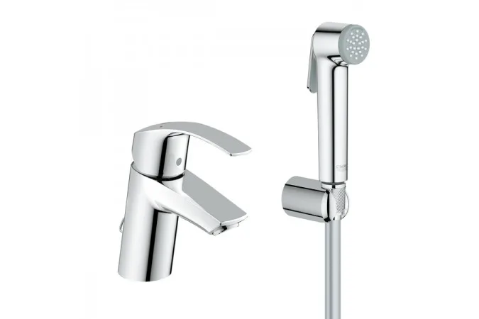 Смеситель для раковины с гигиеническим душем Grohe Eurosmart 23124002