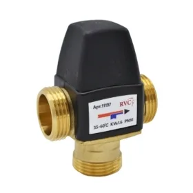 Клапан трехходовой термостатический RVC 1" (от +35°С до +60°С, Kvs 1,8) смесительный