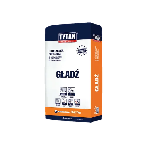 TYTAN GLADZ шпаклевка гипсовая, 25кг.