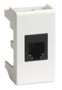 Компьютерная розетка RJ-45 кат.5E, «Viva», 1 мод., белая