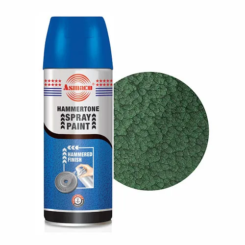 Аэрозольная краска Молоткового эффекта, ЗЕЛЁНЫЙ, Hammertone Spray Paint Green ASMACO, 400 мл