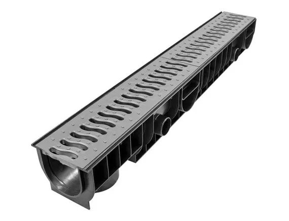 Лоток Ecoteck STANDART 100.125 h129 с решеткой пластиковой, кл.А15