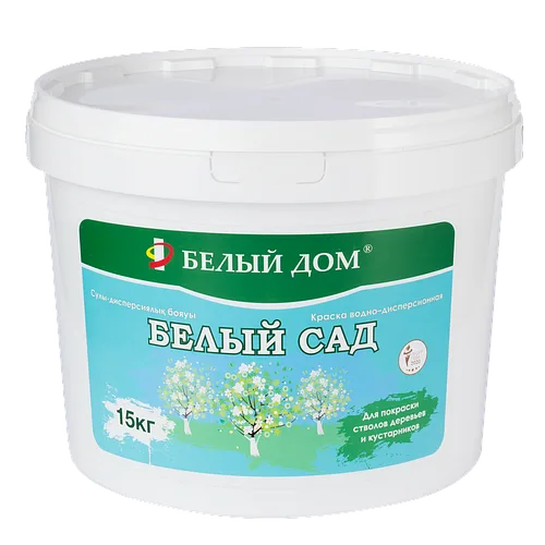 Краска для побелки деревьев водно-дисперсионная БЕЛЫЙ САД 15кг.