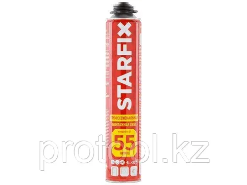 Пена монтажная профессиональная всесезонная STARFIX Gunfoam (730мл) (Выход пены до 55 литров) (STARFIX)