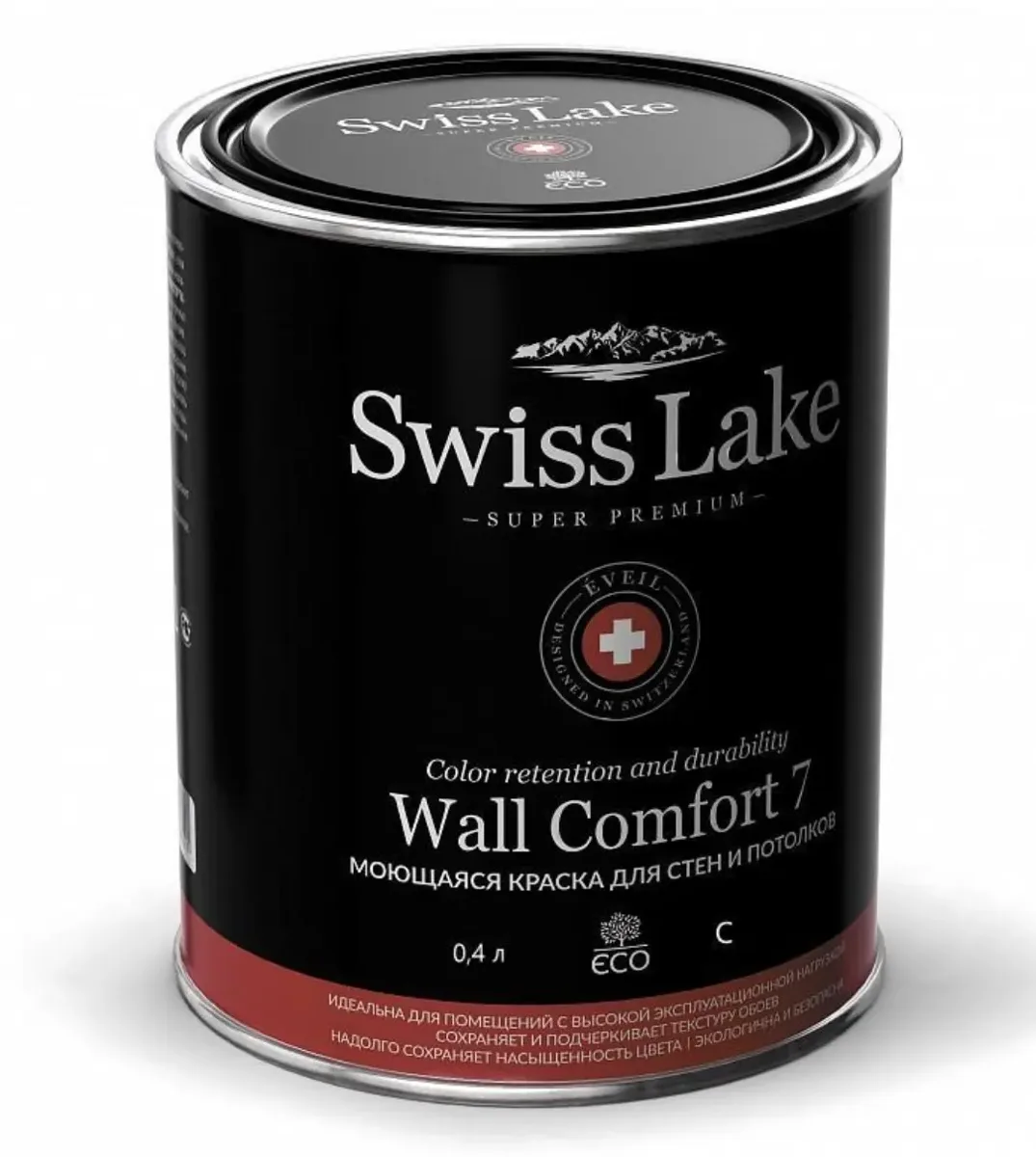Матовая водно-дисперсионная акриловая краска Swiss Lake Wall Comfort 7 база C 0,4 л СН000022746-04