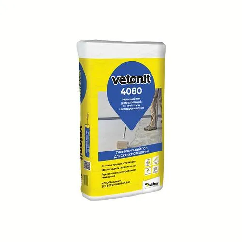 Vetonit 4080 Универсальный наливной пол со свойством самовыравнивания, 20кг.