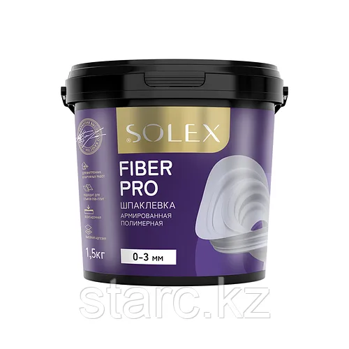 Шпаклевка готовая армированная полимерная SOLEX Fiber Pro 1.5 кг
