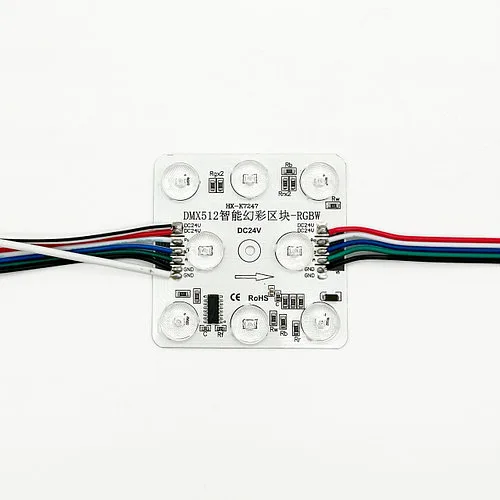 Светодиод 8-ми точечный с линзами RGBW DMX IC6824 6W IP20 24V 68*68 (кратно 20)