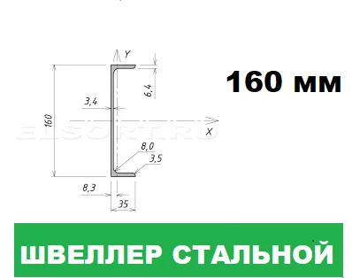 Швеллер стальной 16