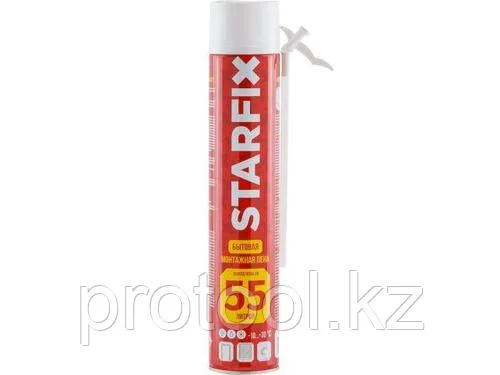 Пена монтажная бытовая всесезонная STARFIX Foam 55 (750мл) (Выход пены до 55 литров) (STARFIX) (SM-65855-1)