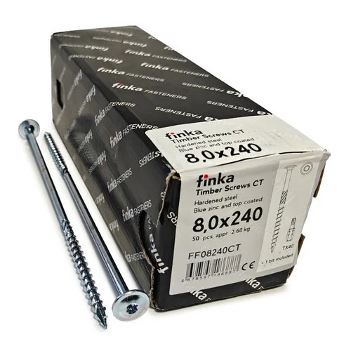 Шурупы (саморезы) конструкционные Finka Timber Screws CT 8,0x240 мм TX40 (50 шт)