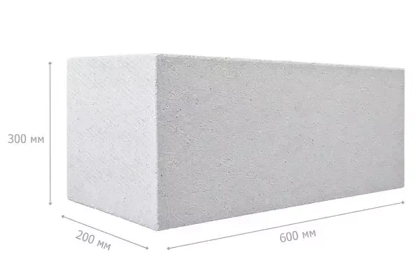 Газоблок 600x200x300 мм
