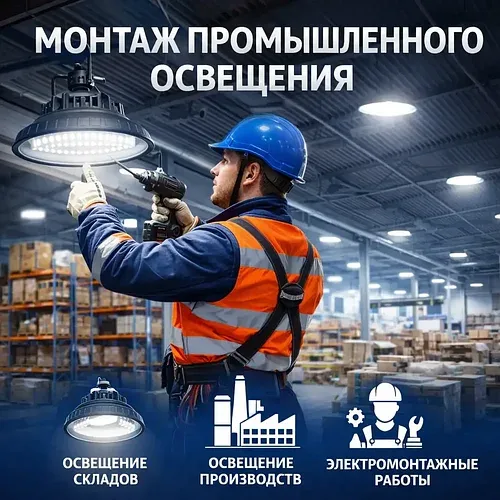 Монтаж промышленного освещения, подбор оборудования промышленного освещения