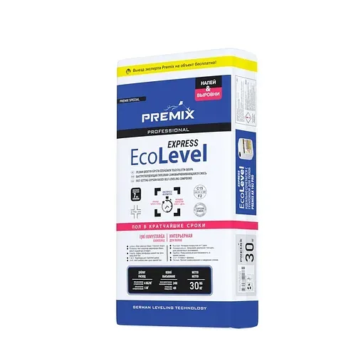 Premix Ecolevel Express Универсальная самовыравнивающаяся смесь наливной пол  30 кг (48м)