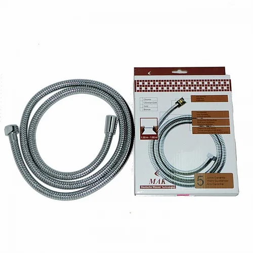 01002 Шланг душевой 1/2 " пружинный 1,5 м-2м металлический GFmark,