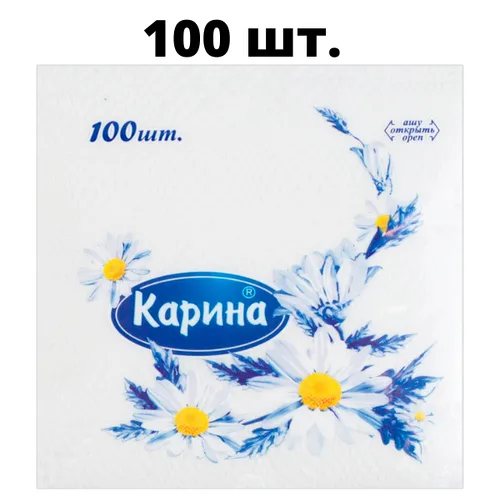 Бумажные салфетки Карина Тамаша 24х24 см, 100 шт