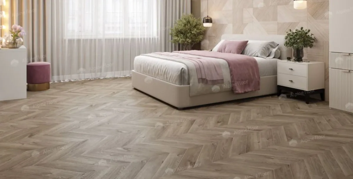 Alpine Floor Дуб Натуральный Отбеленный Шеврон Chevron ECO 20-3 LVT плитка