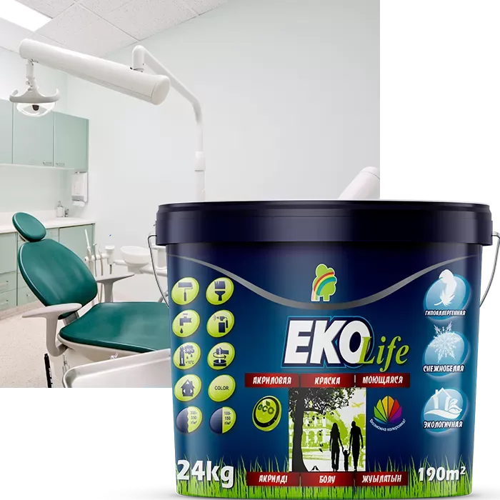 Краска "EKO Life" моющаяся гипоаллергенная акриловая 3,5 кг