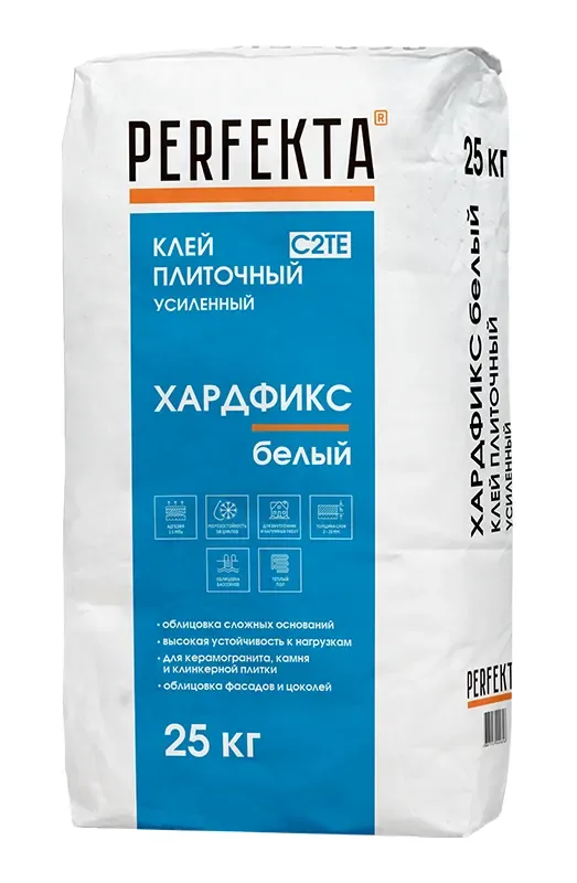 Клей плиточный усиленный Хардфикс C2 ТЕ, белый, 25 кг
