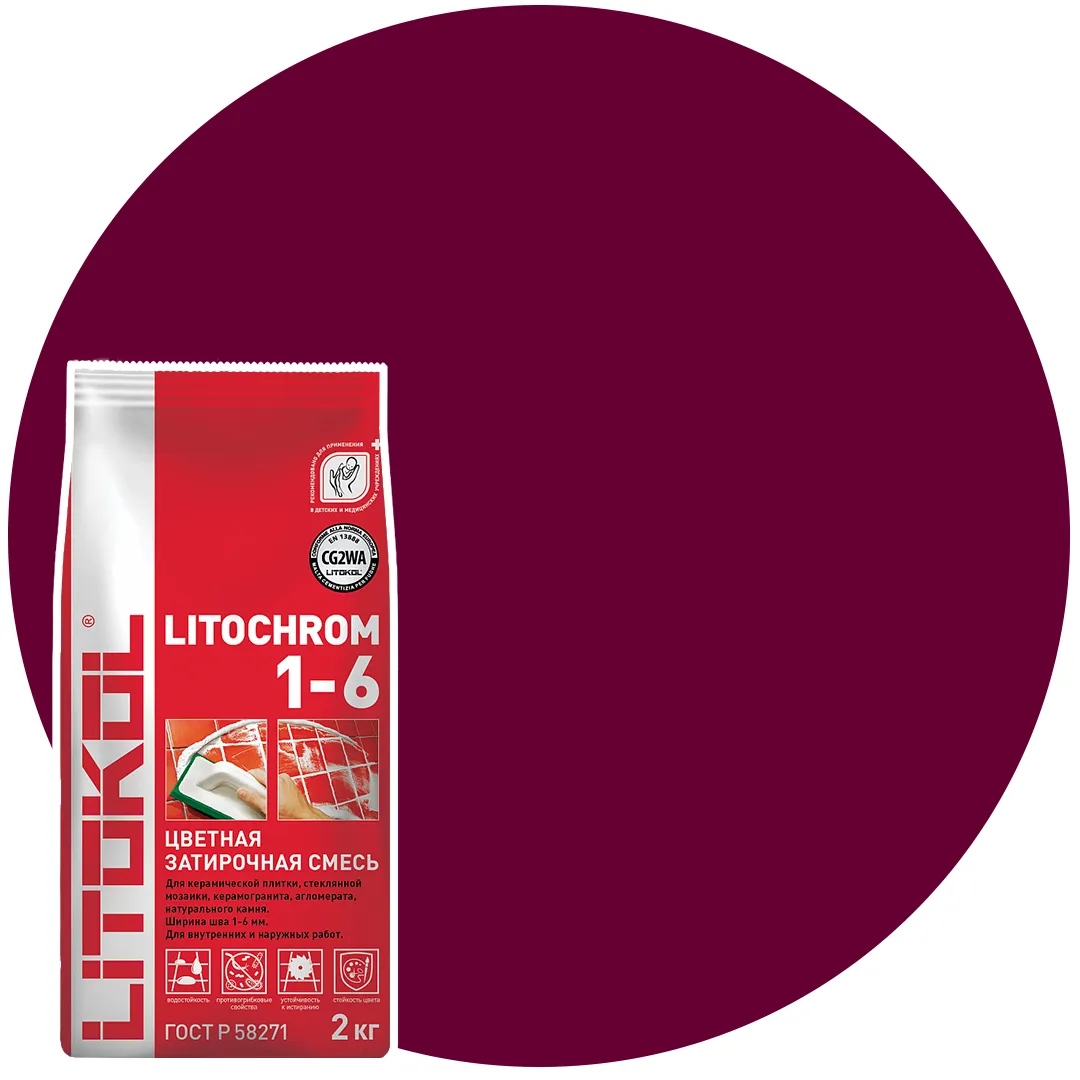 LITOCHROM 1-6 Венге C.200 5 кг. Цементная затирка для шва 1-6 мм