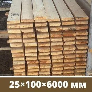 Доска обрезная для обрешетки 25×100×6000 мм