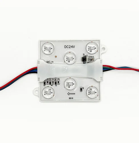 Светодиод 6-ти точечный с линзами RGB IC6824 4W IP65 24V 68*68 (кратно 20)