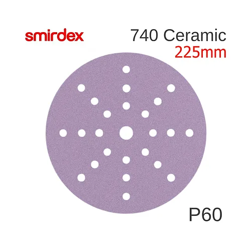 Абразивный круг (керамика) P60 225мм SMIRDEX Ceramic Velcro Discs 24 отверстий