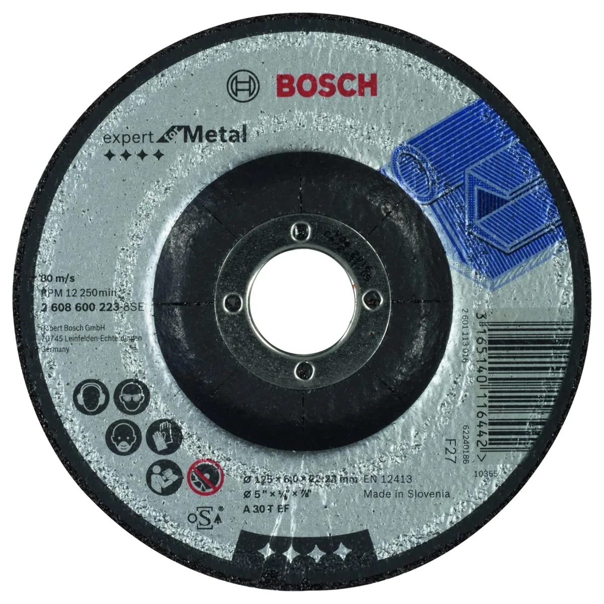 Диск обдирочный по металлу 125*6*22,2 Bosch A 30 T BF 2608600223