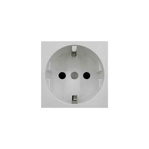 Shelbi SS45-Z-W Розетка одинарная 0° с з/к, 250 В, 16A 45х45, белая