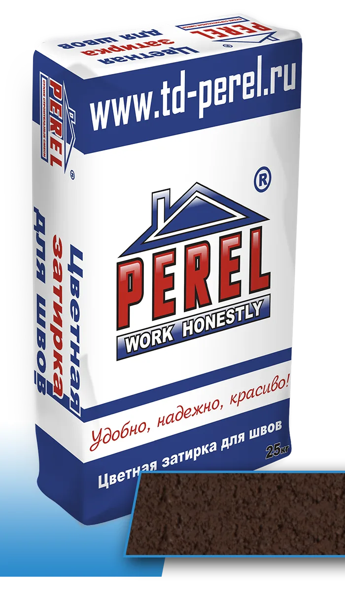 Коричневая цветная затирочная смесь Perel RL, 25 кг