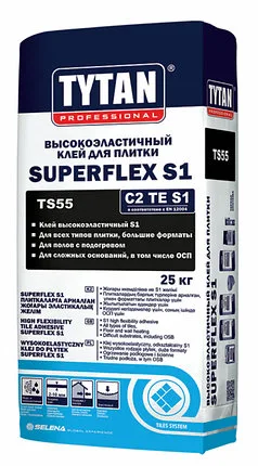 Tytan клей высокоэластичный для плитки SUPER FLEX S1 TS55 (25кг)