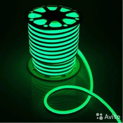 Гибкий неон 24х14 мм SMD 3528 зеленый