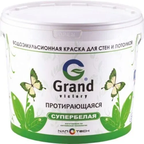 Краска водно-дисперсионная для внутренних работ "Протирающаяся 101" 10кг