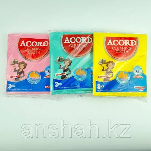 Кухонные тряпки "Acord", разные цвета, 3 шт