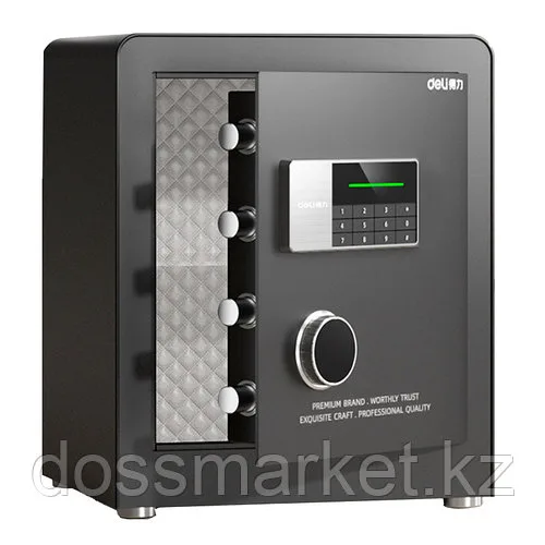 Сейф DELI "AE872-W" электронный замок + ключ, 380х320х450 мм, 21 кг, черный